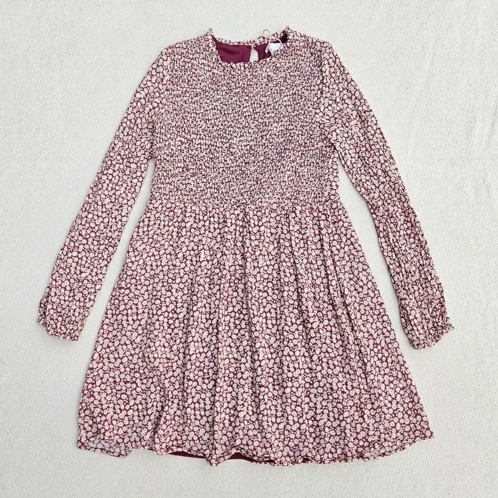 NWOT GB Girls floral boho smocked dress Size M